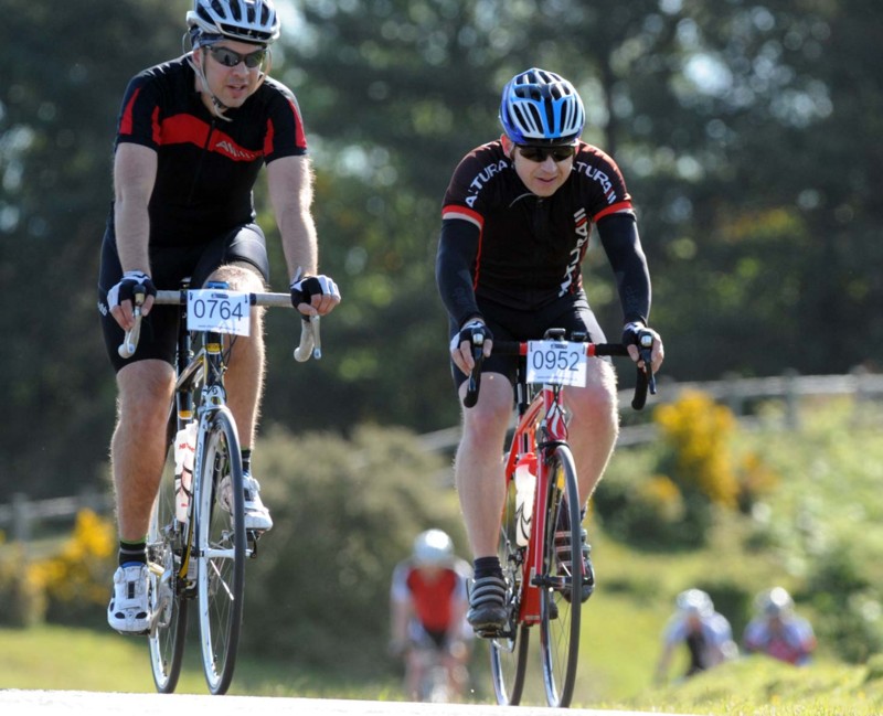 Andy Evans and Steve Gordon. New Forest Spring Sportive, rescheduled, June 2013. 