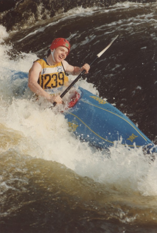 Steve Gordon, canoeing at the rapids course at Holme Pierrepont near Nottingham
