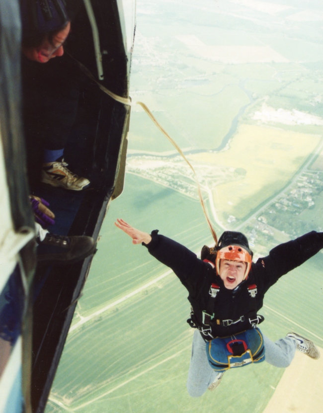 Steve Gordon First Skydive over Sibson airfield