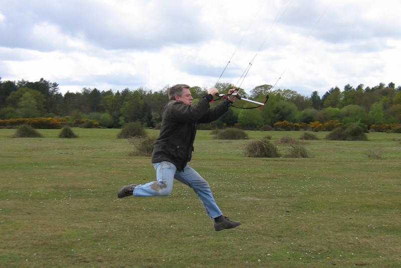 Steve Gordon being thrown around by a Peter Lynn Twister 5.6m power kite.